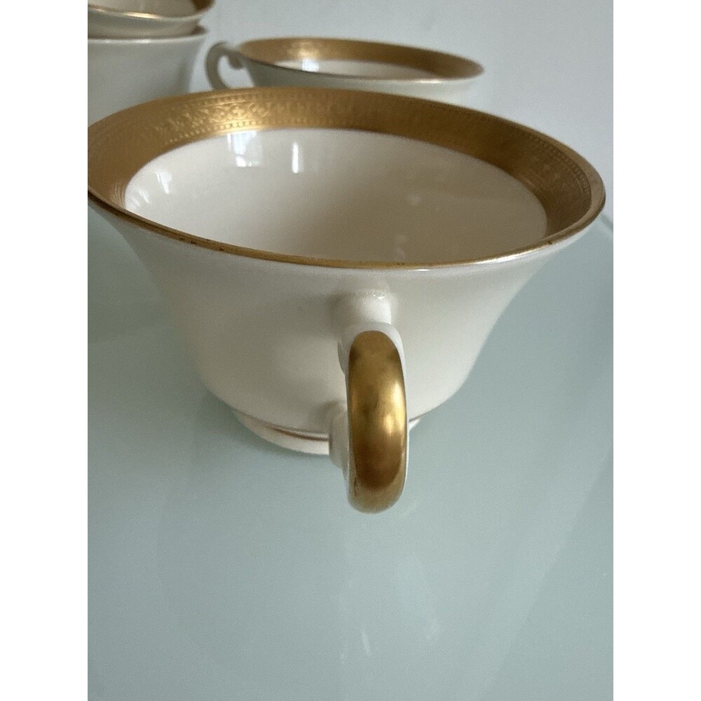1930s Syracuse China Old Ivory Bracelet Gold Trim Tea Cup O.P. Co. USA Vintage